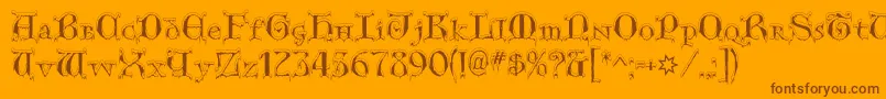 GenericUncialsSnowCapped Font – Brown Fonts on Orange Background