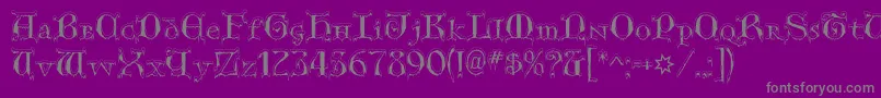 GenericUncialsSnowCapped Font – Gray Fonts on Purple Background