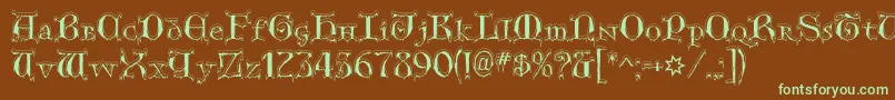 GenericUncialsSnowCapped Font – Green Fonts on Brown Background