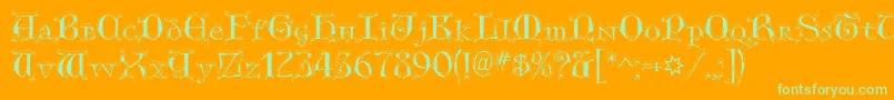More about GenericUncialsSnowCapped Font GenericUncialsSnowCapped Font – Green Fonts on Orange Background