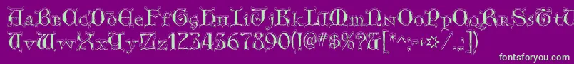 GenericUncialsSnowCapped Font – Green Fonts on Purple Background