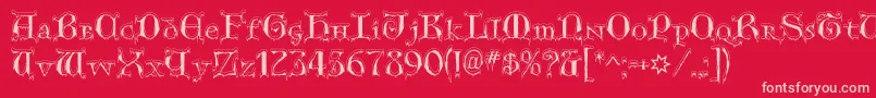 GenericUncialsSnowCapped Font – Pink Fonts on Red Background