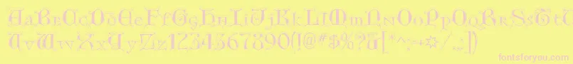 GenericUncialsSnowCapped Font – Pink Fonts on Yellow Background