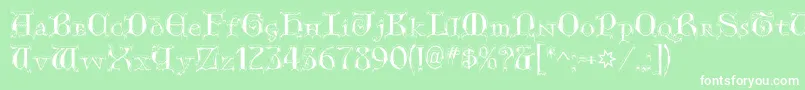 GenericUncialsSnowCapped Font – White Fonts on Green Background