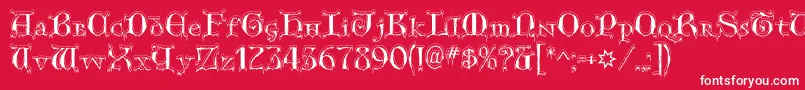 フォントGenericUncialsSnowCapped – 赤い背景に白い文字