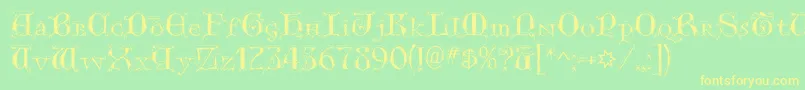 GenericUncialsSnowCapped Font – Yellow Fonts on Green Background