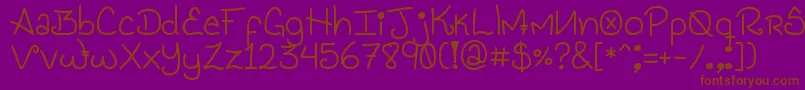 Genesis Handwriting Font – Brown Fonts on Purple Background