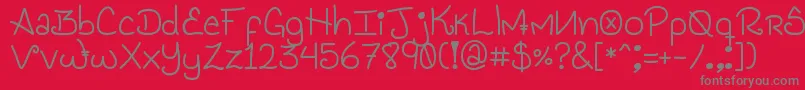 Fonte Genesis Handwriting – fontes cinzas em um fundo vermelho