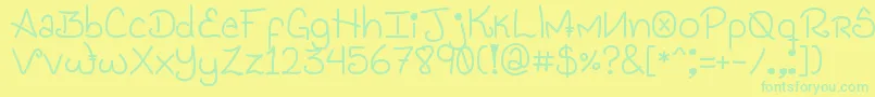 Genesis Handwriting Font – Green Fonts on Yellow Background