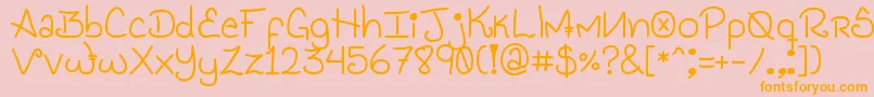 Genesis Handwriting Font – Orange Fonts on Pink Background