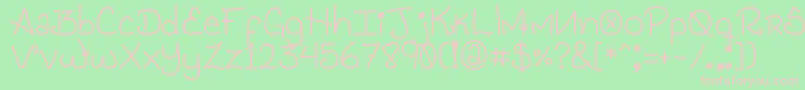 Genesis Handwriting Font – Pink Fonts on Green Background