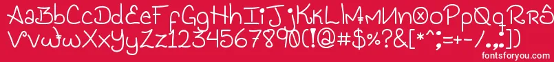 フォントGenesis Handwriting – 赤い背景に白い文字