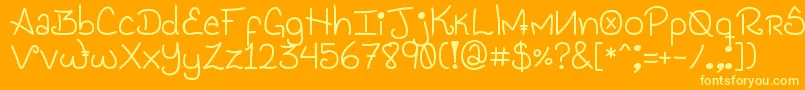 Genesis Handwriting Font – Yellow Fonts on Orange Background