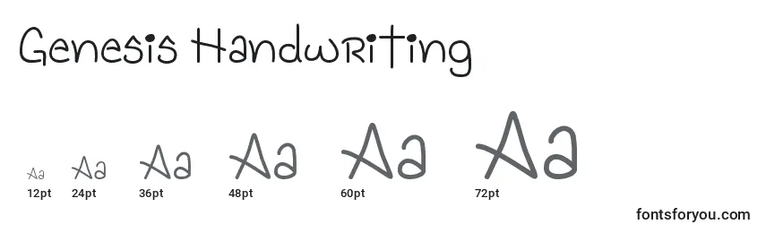 Genesis Handwriting-fontin koot
