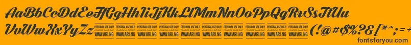 DarklarchPersonalUse-Schriftart – Schwarze Schriften auf orangefarbenem Hintergrund
