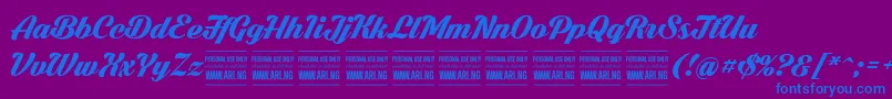 DarklarchPersonalUse Font – Blue Fonts on Purple Background