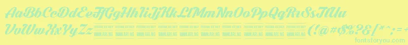 DarklarchPersonalUse Font – Green Fonts on Yellow Background