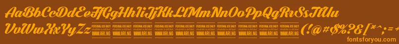 DarklarchPersonalUse Font – Orange Fonts on Brown Background