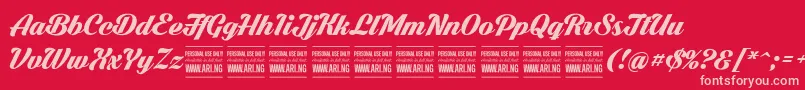 DarklarchPersonalUse Font – Pink Fonts on Red Background