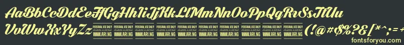 DarklarchPersonalUse Font – Yellow Fonts on Black Background