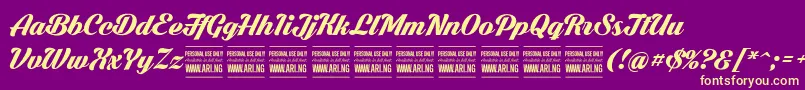 DarklarchPersonalUse Font – Yellow Fonts on Purple Background