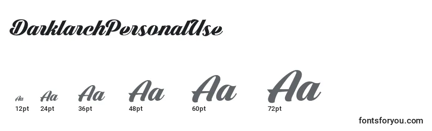 DarklarchPersonalUse Font Sizes