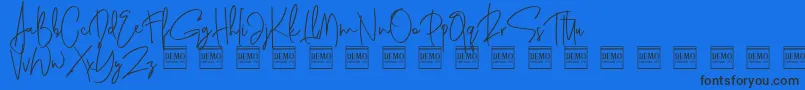 genit demo Font – Black Fonts on Blue Background