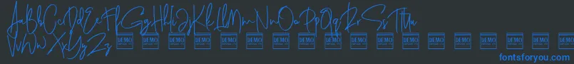 Шрифт genit demo – синие шрифты на чёрном фоне