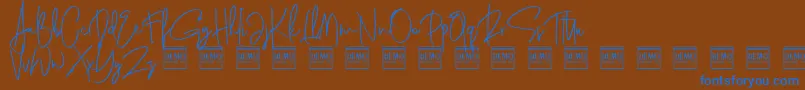 genit demo Font – Blue Fonts on Brown Background