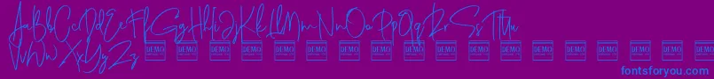 genit demo Font – Blue Fonts on Purple Background