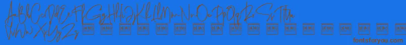 フォントgenit demo – 茶色の文字が青い背景にあります。