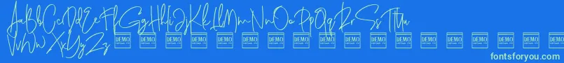 Шрифт genit demo – зелёные шрифты на синем фоне