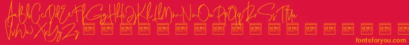 genit demo Font – Orange Fonts on Red Background