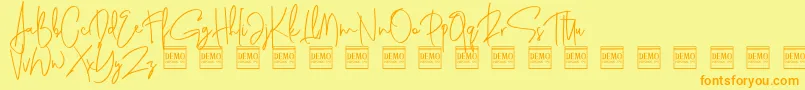 genit demo Font – Orange Fonts on Yellow Background