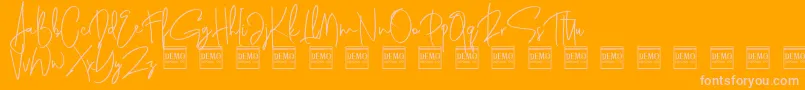 genit demo Font – Pink Fonts on Orange Background