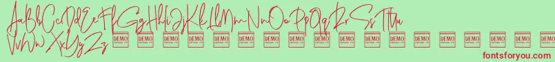 フォントgenit demo – 赤い文字の緑の背景