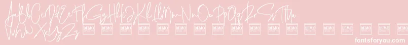 Шрифт genit demo – белые шрифты на розовом фоне