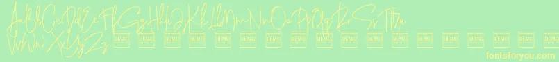 genit demo Font – Yellow Fonts on Green Background