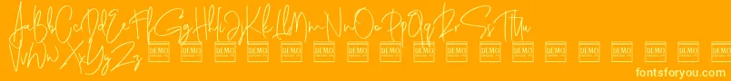 genit demo Font – Yellow Fonts on Orange Background