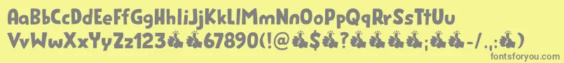Fonte Genki Desu DEMO – fontes cinzas em um fundo amarelo