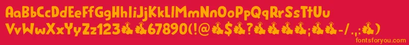 Genki Desu DEMO Font – Orange Fonts on Red Background