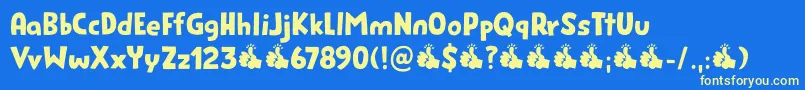 フォントGenki Desu DEMO – 黄色の文字、青い背景