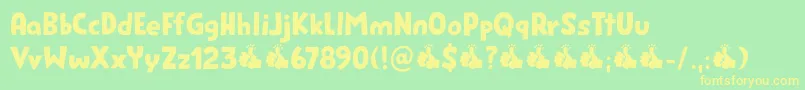 Genki Desu DEMO Font – Yellow Fonts on Green Background