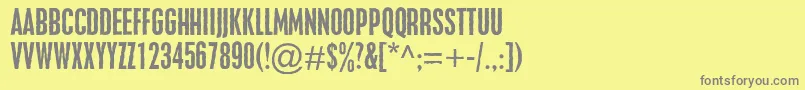 フォントGenSontoloyo Regular – 黄色の背景に灰色の文字