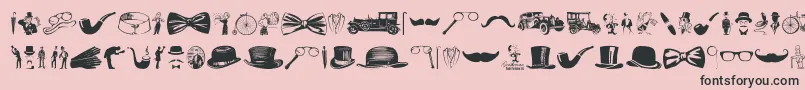 Gentleman Icons Font – Black Fonts on Pink Background