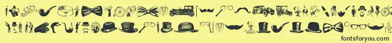 Gentleman Icons Font – Black Fonts on Yellow Background