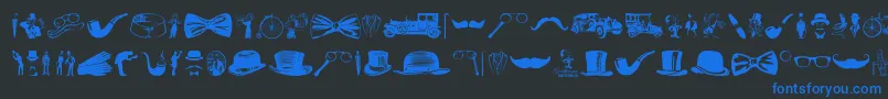 Шрифт Gentleman Icons – синие шрифты на чёрном фоне