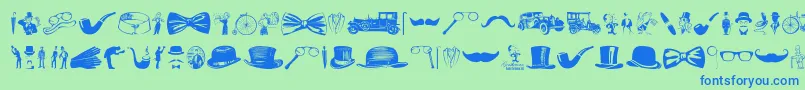 フォントGentleman Icons – 青い文字は緑の背景です。