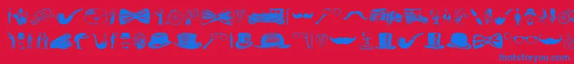 フォントGentleman Icons – 赤い背景に青い文字