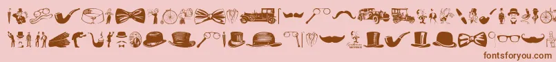 Gentleman Icons Font – Brown Fonts on Pink Background